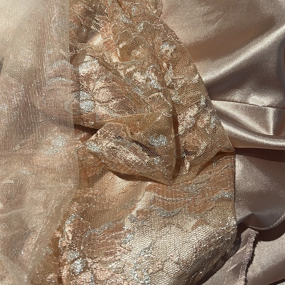 Tony Bowls Evenings Long Beaded Lace and Tulle Dress Gown - Picture 17 of 17